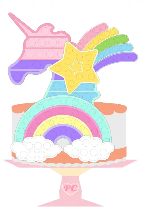 Arquivo de Corte Topo de Bolo - FIDGET TOYS - POP IT