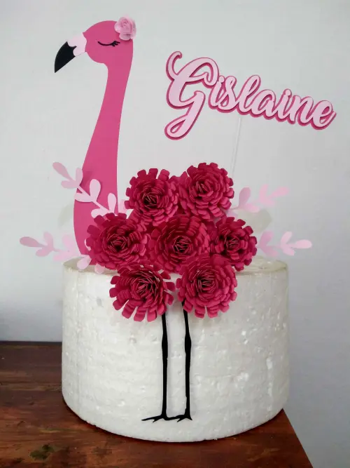 Arquivo de Corte Topo de Bolo - Flamingo