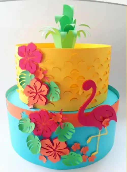 Arquivo de Corte Topo de Bolo - Flamingo