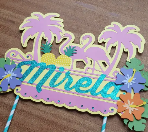 Arquivo de Corte Topo de Bolo - Flamingo