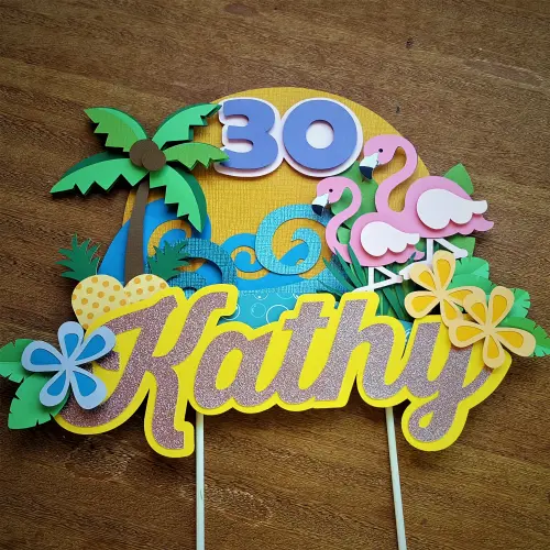 Arquivo de Corte Topo de Bolo - Flamingo