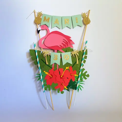 Arquivo de Corte Topo de Bolo - Flamingo