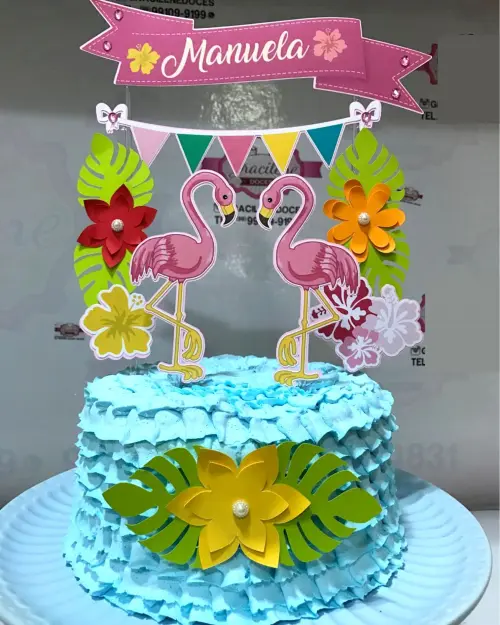 Arquivo de Corte Topo de Bolo - Flamingo