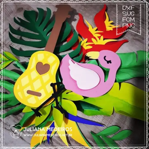 Arquivo de Corte Topo de Bolo - Flamingo