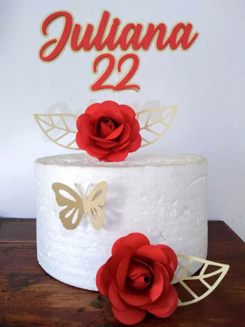 Arquivo de Corte Topo de Bolo - Floral