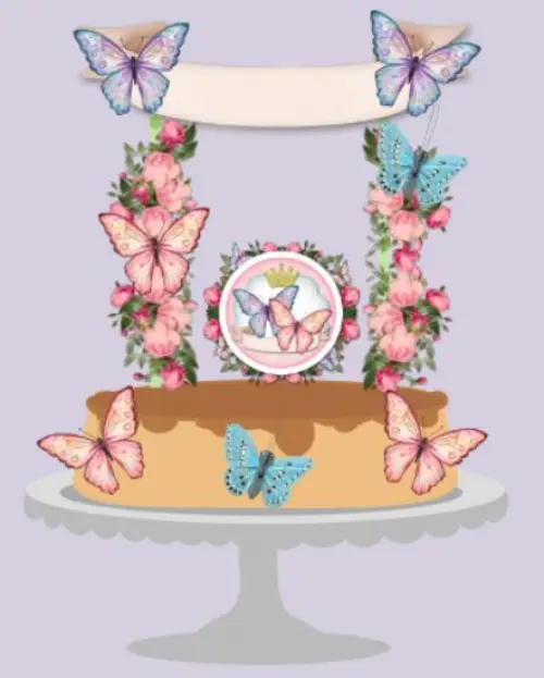 Arquivo de Corte Topo de Bolo - Floral