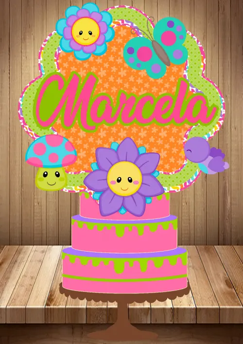 Arquivo de Corte Topo de Bolo - Floral