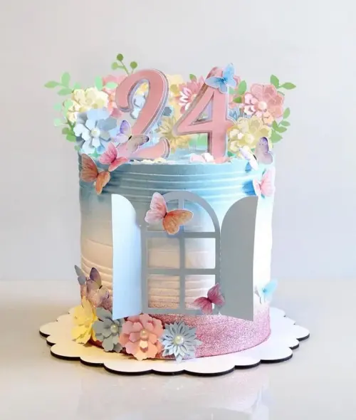 Arquivo de Corte Topo de Bolo - Floral