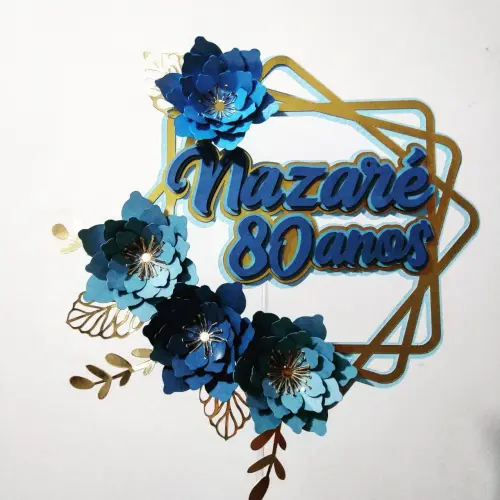 Arquivo de Corte Topo de Bolo - Floral