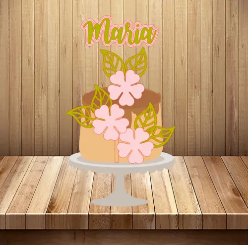 Arquivo de Corte Topo de Bolo - Floral