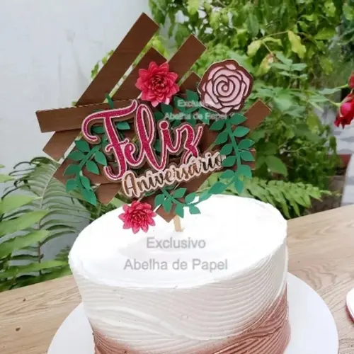 Arquivo de Corte Topo de Bolo - Floral