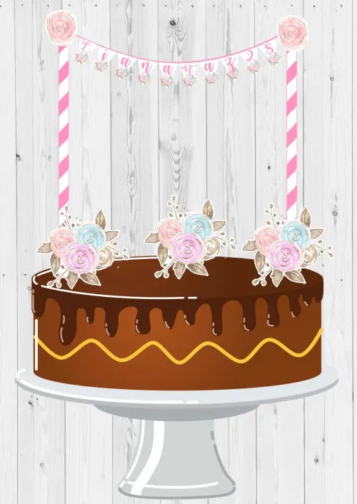 Arquivo de Corte Topo de Bolo - Floral