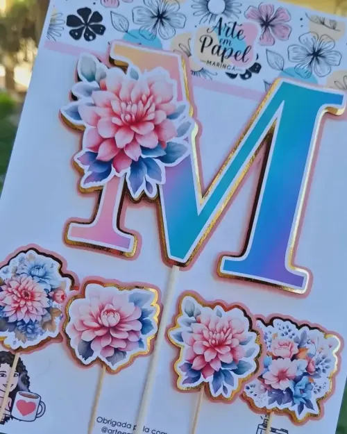 Arquivo de Corte Topo de Bolo - Floral