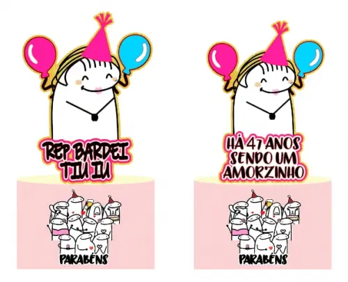 Arquivo de Corte Topo de Bolo - Flork (Bentô Cake)