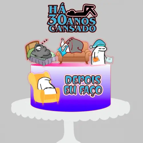 Arquivo de Corte Topo de Bolo - Flork (Bentô Cake)