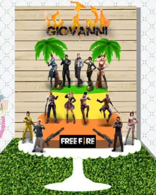 Arquivo de Corte Topo de Bolo - Free Fire