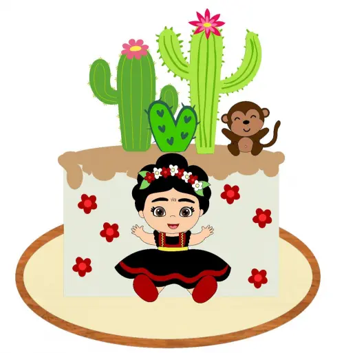 Arquivo de Corte Topo de Bolo - Frida Kahlo