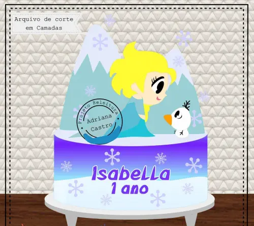Arquivo de Corte Topo de Bolo - Frozen