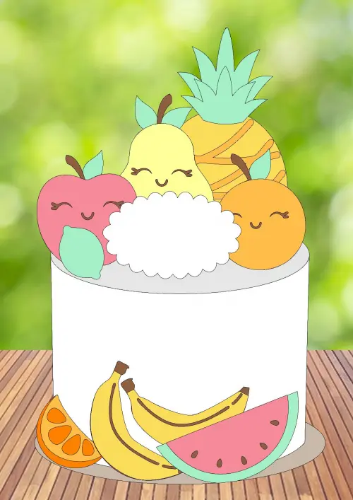 Arquivo de Corte Topo de Bolo - Frutas