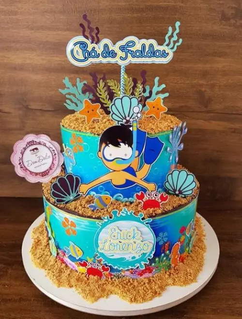 Arquivo de Corte Topo de Bolo - Fundo do Mar