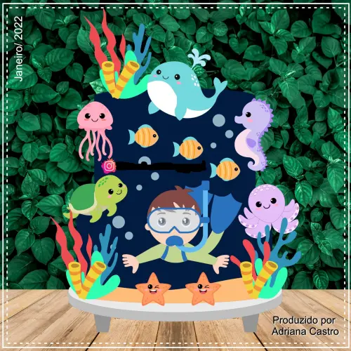 Arquivo de Corte Topo de Bolo - Fundo do Mar