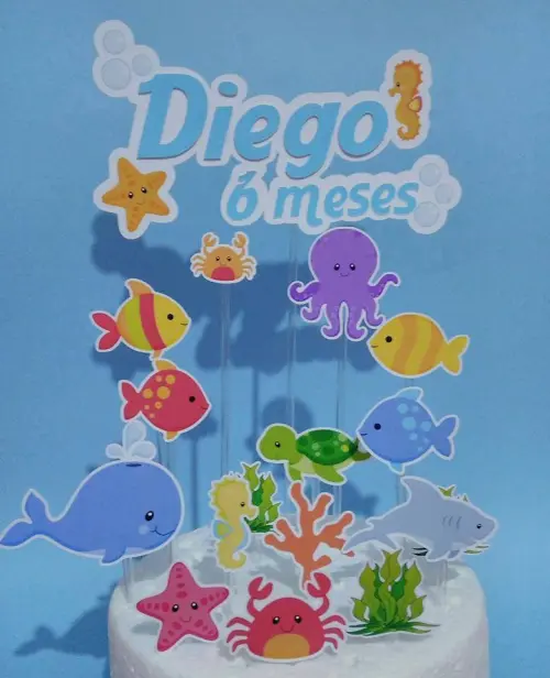 Arquivo de Corte Topo de Bolo - Fundo do Mar