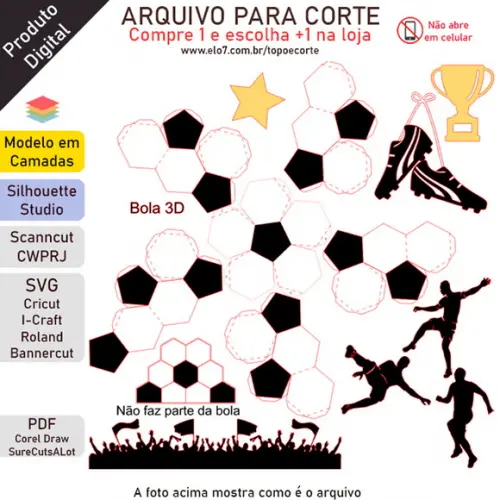 Arquivo de Corte Topo de Bolo - Futebol