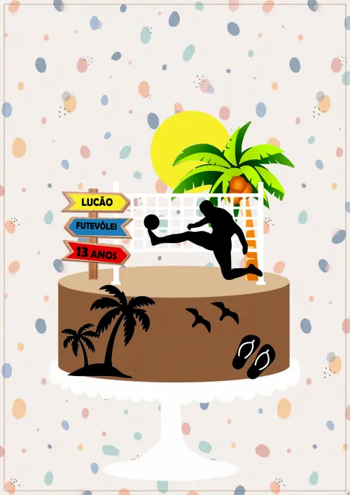 Arquivo de Corte Topo de Bolo - Futvolei