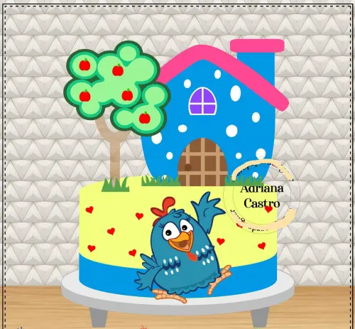 Arquivo de Corte Topo de Bolo - Galinha Pintadinha