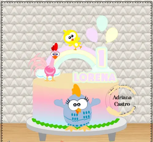 Arquivo de Corte Topo de Bolo - Galinha Pintadinha
