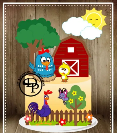 Arquivo de Corte Topo de Bolo - Galinha Pintadinha