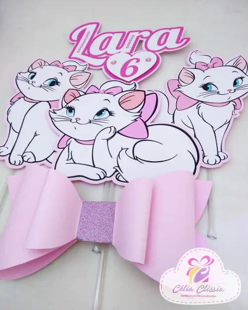 Arquivo de Corte Topo de Bolo - Gatinha Marie