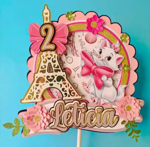 Arquivo de Corte Topo de Bolo - Gatinha Marie