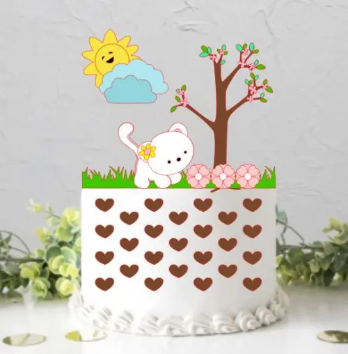 Arquivo de Corte Topo de Bolo - Gatinho