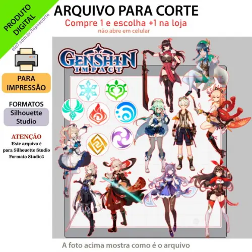 Arquivo de Corte Topo de Bolo - Genshin