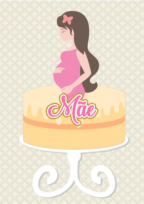 Arquivo de Corte Topo de Bolo - Gestante