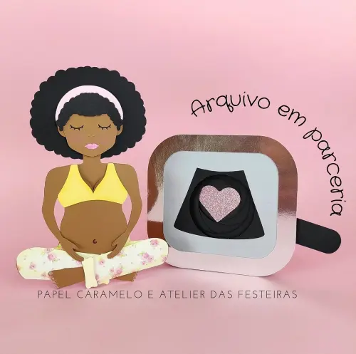 Arquivo de Corte Topo de Bolo - Gestante