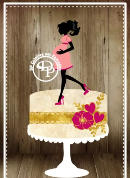 Arquivo de Corte Topo de Bolo - Gestante