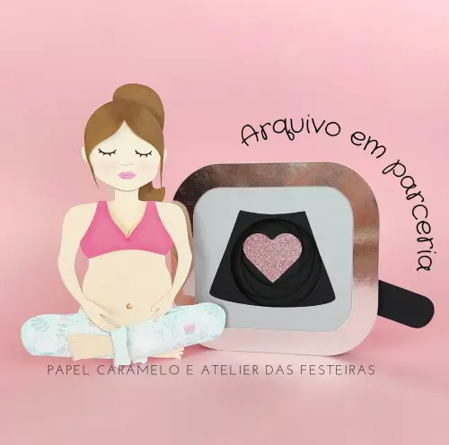 Arquivo de Corte Topo de Bolo - Gestante