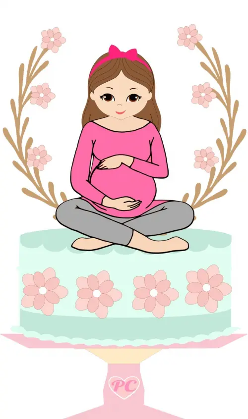 Arquivo de Corte Topo de Bolo - Gestante