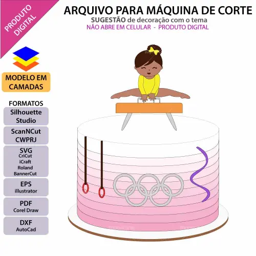 Arquivo de Corte Topo de Bolo - Ginastica
