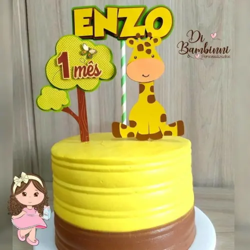 Arquivo de Corte Topo de Bolo - Girafinha