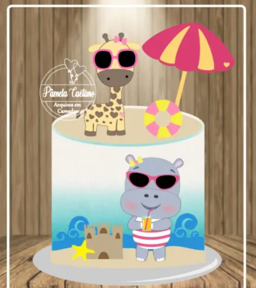 Arquivo de Corte Topo de Bolo - Girafinha