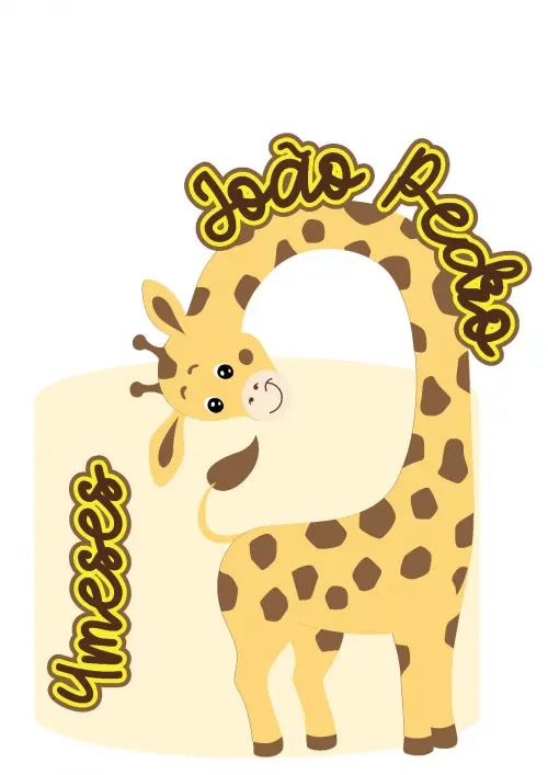 Arquivo de Corte Topo de Bolo - Girafinha