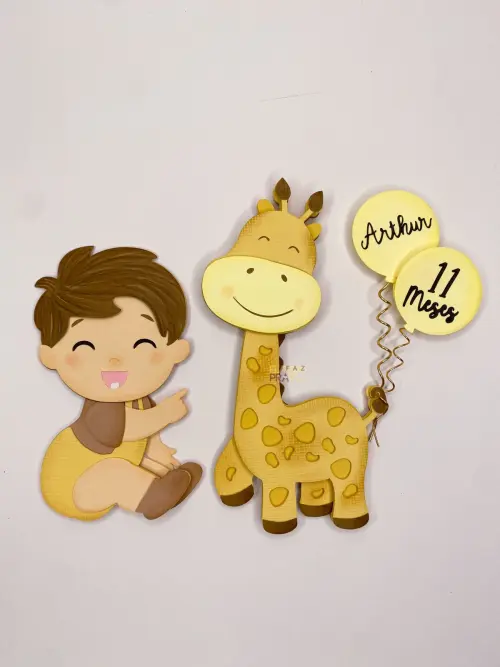 Arquivo de Corte Topo de Bolo - Girafinha