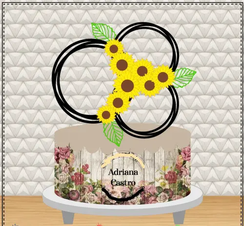 Arquivo de Corte Topo de Bolo - Girassol