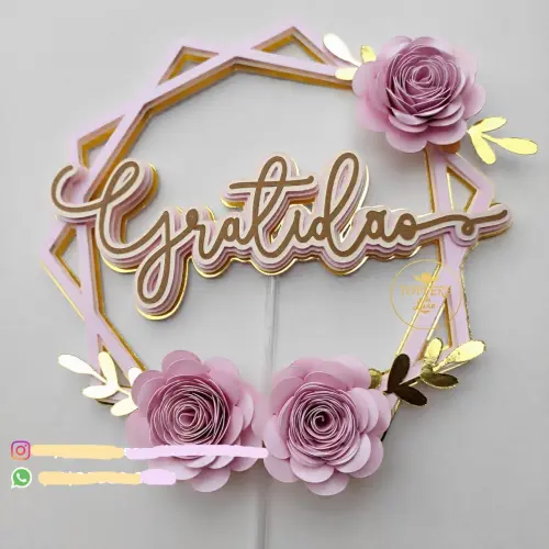 Arquivo de Corte Topo de Bolo - Gratidão