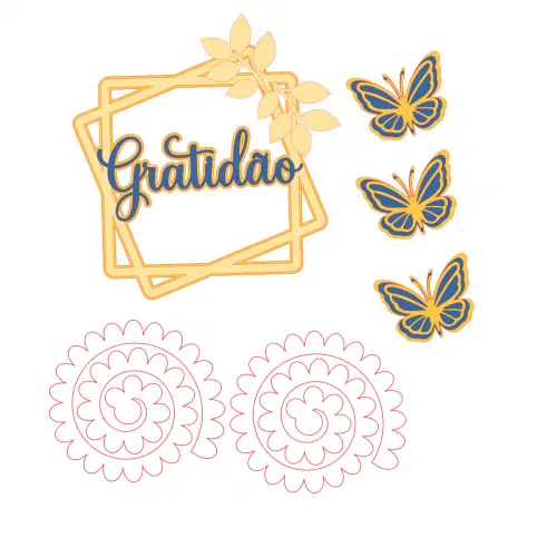 Arquivo de Corte Topo de Bolo - Gratidão