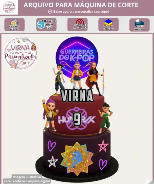 Arquivo de Corte Topo de Bolo - Guerreiras do K-Pop