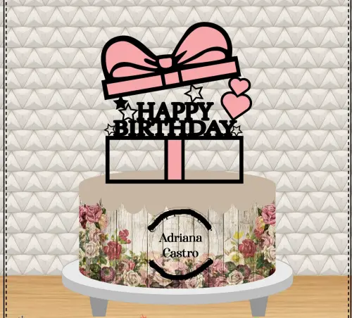 Arquivo de Corte Topo de Bolo - Happy Birthday